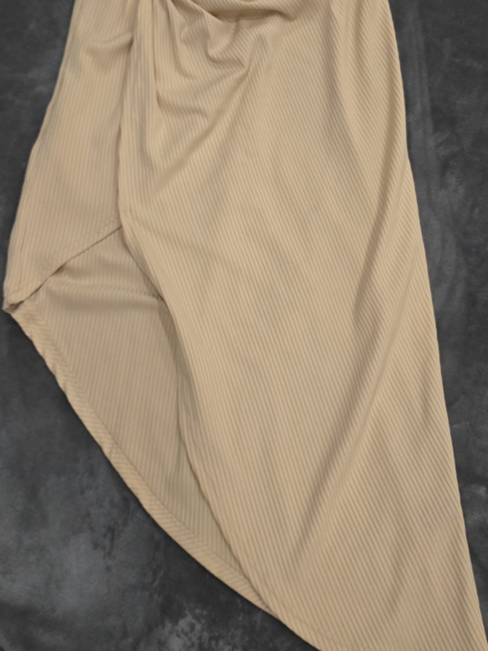 Women’s Ribbed Asymmetric Skirt in Tan